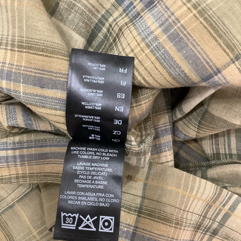 Kuhl Linen Blend Plaid Short Sleeve Shirt Button Down - Picture 9 of 9
